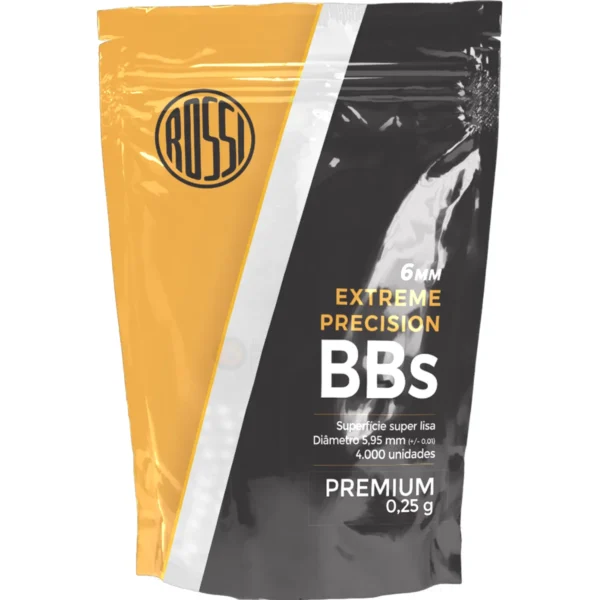 Esfera Plástica BBs Rossi 6mm - 0,25g (4000 unidades)